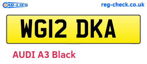 WG12DKA are the vehicle registration plates.