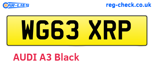 WG63XRP are the vehicle registration plates.