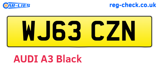 WJ63CZN are the vehicle registration plates.