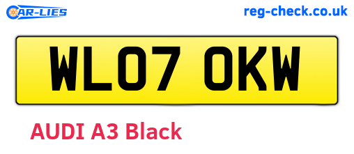 WL07OKW are the vehicle registration plates.