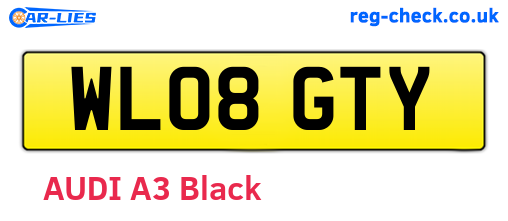 WL08GTY are the vehicle registration plates.