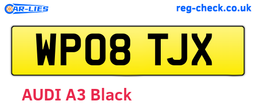WP08TJX are the vehicle registration plates.