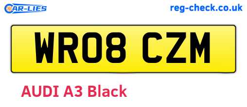 WR08CZM are the vehicle registration plates.