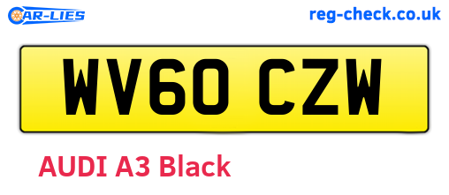 WV60CZW are the vehicle registration plates.