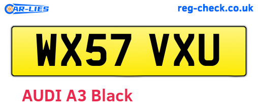 WX57VXU are the vehicle registration plates.