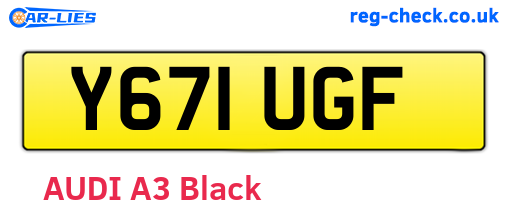 Y671UGF are the vehicle registration plates.