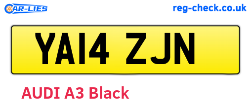 YA14ZJN are the vehicle registration plates.