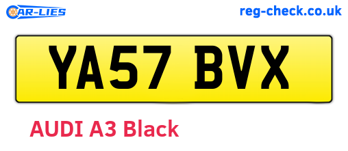 YA57BVX are the vehicle registration plates.