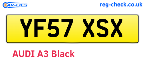 YF57XSX are the vehicle registration plates.