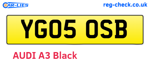 YG05OSB are the vehicle registration plates.