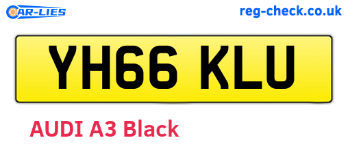 YH66KLU are the vehicle registration plates.