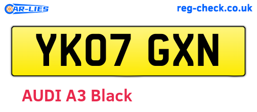 YK07GXN are the vehicle registration plates.