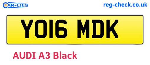 YO16MDK are the vehicle registration plates.