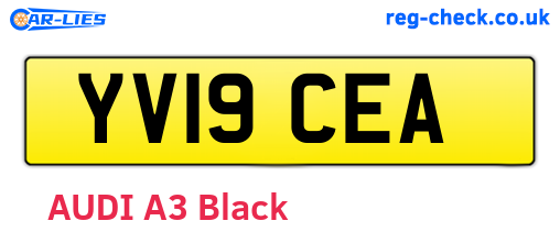 YV19CEA are the vehicle registration plates.