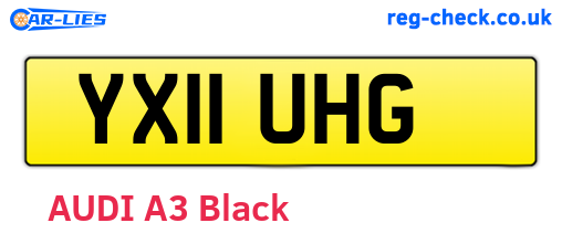 YX11UHG are the vehicle registration plates.