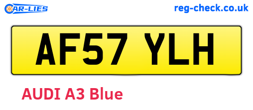 AF57YLH are the vehicle registration plates.
