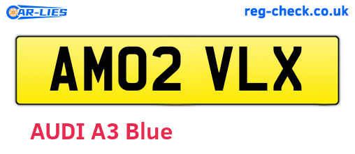 AM02VLX are the vehicle registration plates.