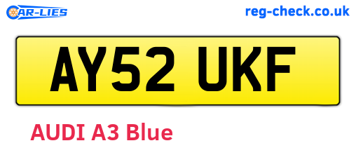 AY52UKF are the vehicle registration plates.