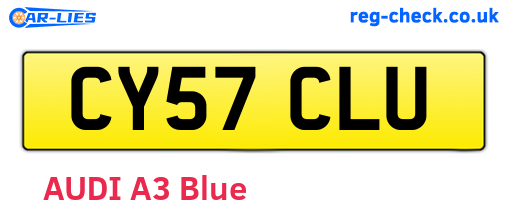 CY57CLU are the vehicle registration plates.