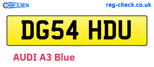 DG54HDU are the vehicle registration plates.