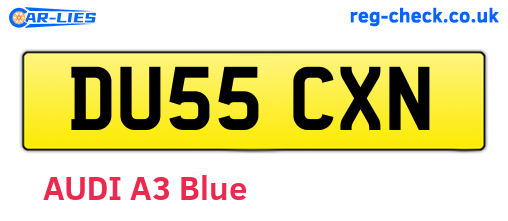 DU55CXN are the vehicle registration plates.