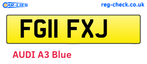 FG11FXJ are the vehicle registration plates.