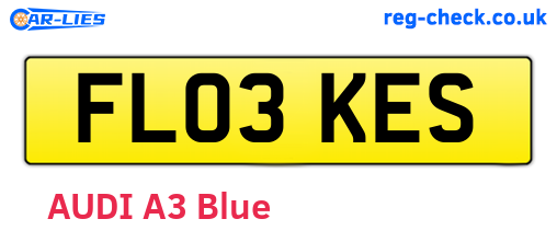 FL03KES are the vehicle registration plates.