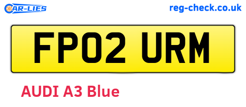 FP02URM are the vehicle registration plates.