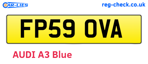 FP59OVA are the vehicle registration plates.