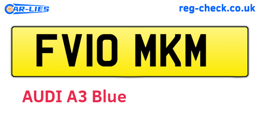 FV10MKM are the vehicle registration plates.