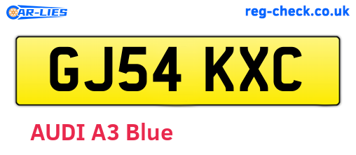 GJ54KXC are the vehicle registration plates.