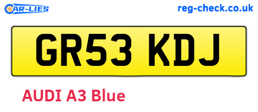 GR53KDJ are the vehicle registration plates.