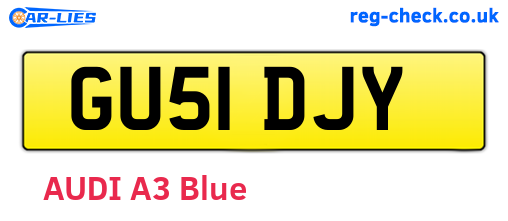 GU51DJY are the vehicle registration plates.