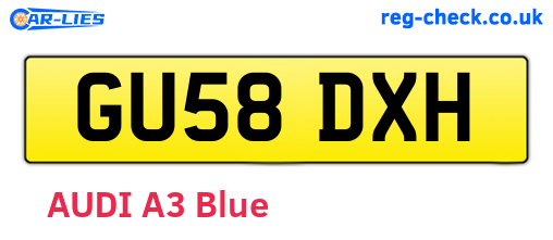 GU58DXH are the vehicle registration plates.