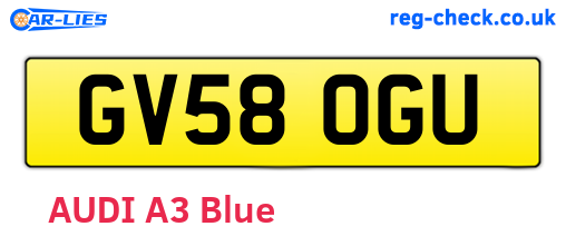 GV58OGU are the vehicle registration plates.