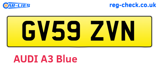 GV59ZVN are the vehicle registration plates.