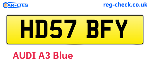 HD57BFY are the vehicle registration plates.