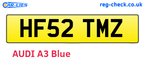 HF52TMZ are the vehicle registration plates.