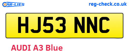 HJ53NNC are the vehicle registration plates.
