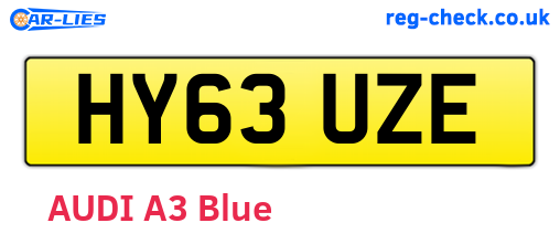 HY63UZE are the vehicle registration plates.