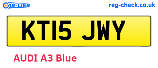KT15JWY are the vehicle registration plates.