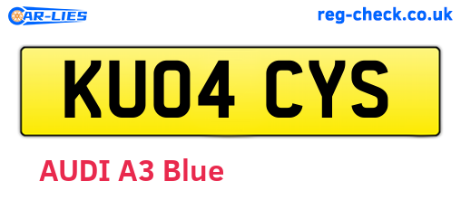 KU04CYS are the vehicle registration plates.