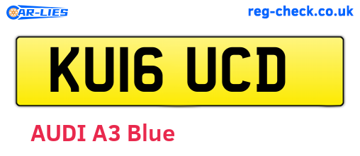KU16UCD are the vehicle registration plates.