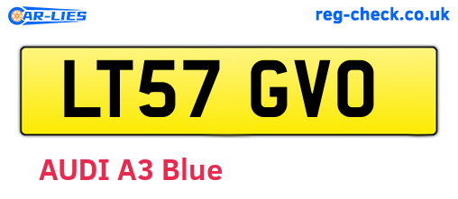 LT57GVO are the vehicle registration plates.