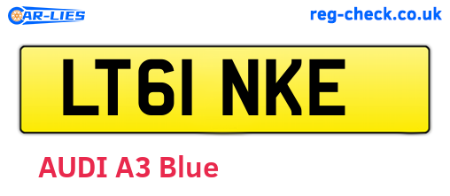 LT61NKE are the vehicle registration plates.