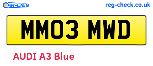 MM03MWD are the vehicle registration plates.