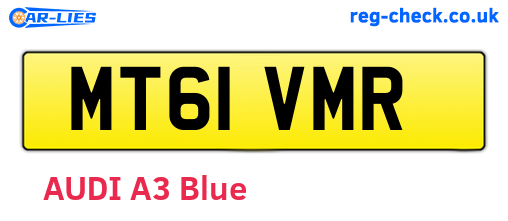 MT61VMR are the vehicle registration plates.