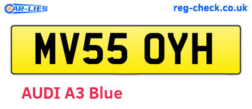 MV55OYH are the vehicle registration plates.