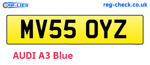 MV55OYZ are the vehicle registration plates.
