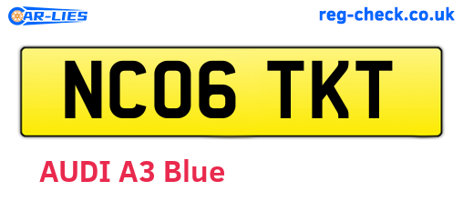 NC06TKT are the vehicle registration plates.
